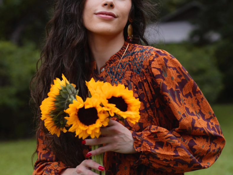 fall floral print blouse
