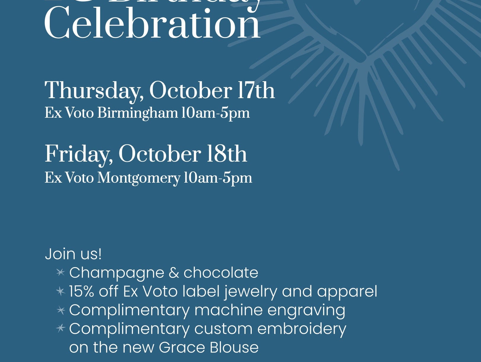 celebrate 15 years of ExVoto!