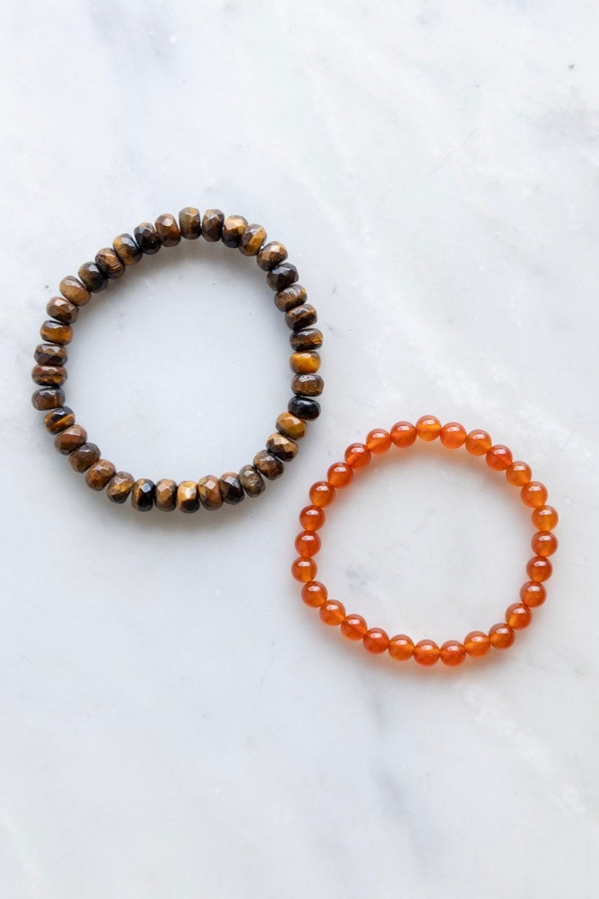 Stretch Bracelet Set :: Tiger's Eye and Carnelian – Ex Voto