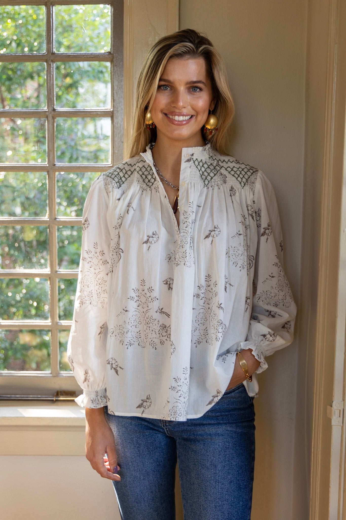 トップス used euro embroidery blouse Vintage 1950s Embroidery Blouse Size M, Vintage Women Shirt