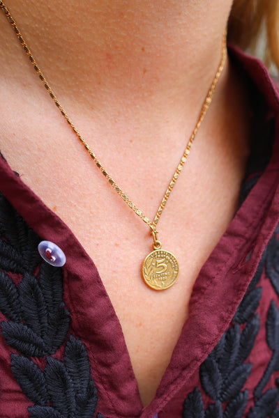 ネックレス・チョーカー PATOU_Coin pendant necklace in gold-plated brass Patou | Coin pendant necklace in gold-plated brass