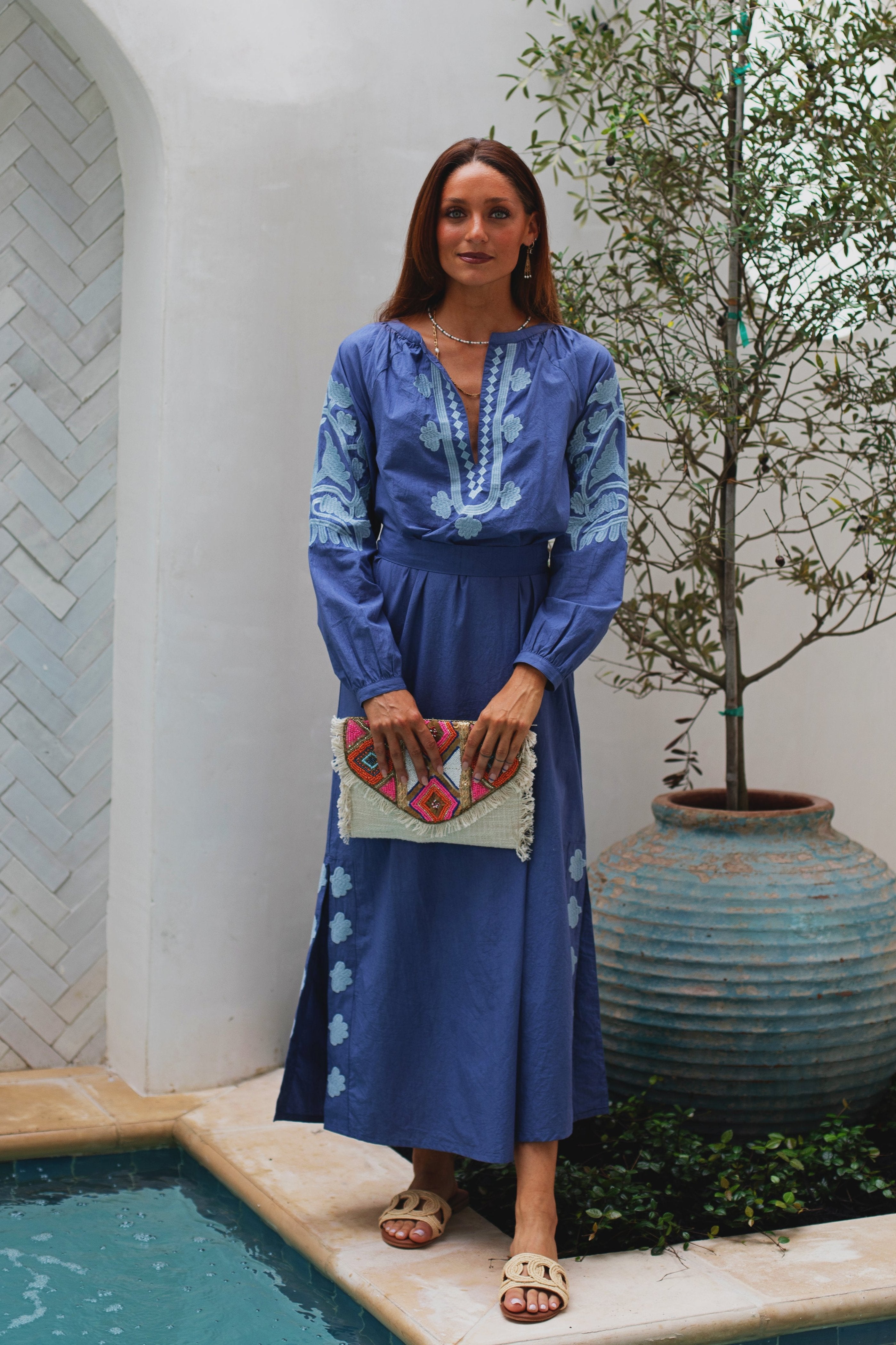 サラマリカ Embroidery Half Sleeve Dress Blue $_57.PNG?set_id=8800005007