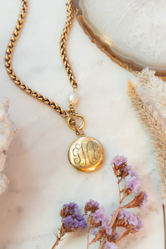 Custom Machine Engraved Frances Locket Pendant
