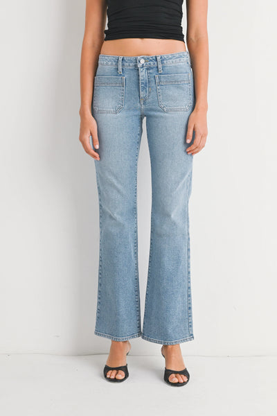 Mini Patch Pocket Bootcut Jean in Light Denim – Ex Voto Vintage