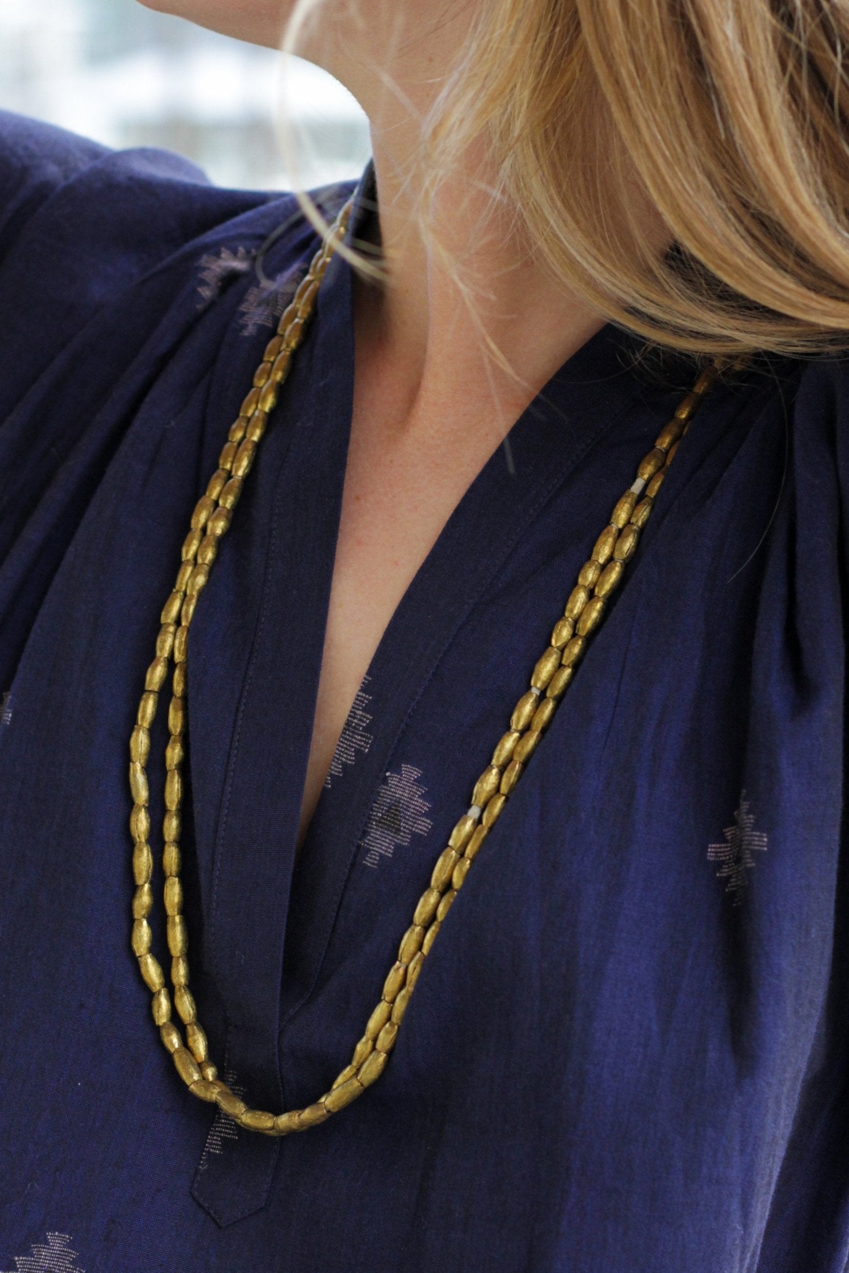 アクセサリー indian jewelry beads necklace 22K Gold Necklace with Beads & Culture Pearls - 235-235