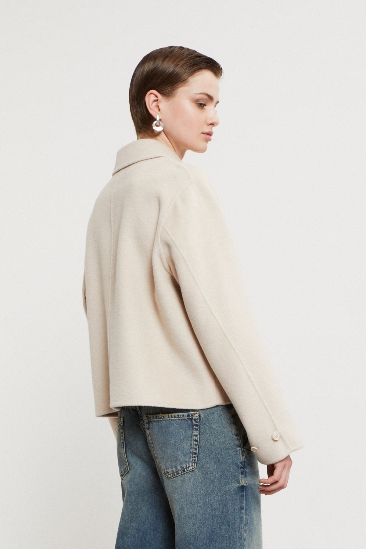 Cropped Wool Blend Jacket by Ottod'Ame (Chocolate Brown or Ecru