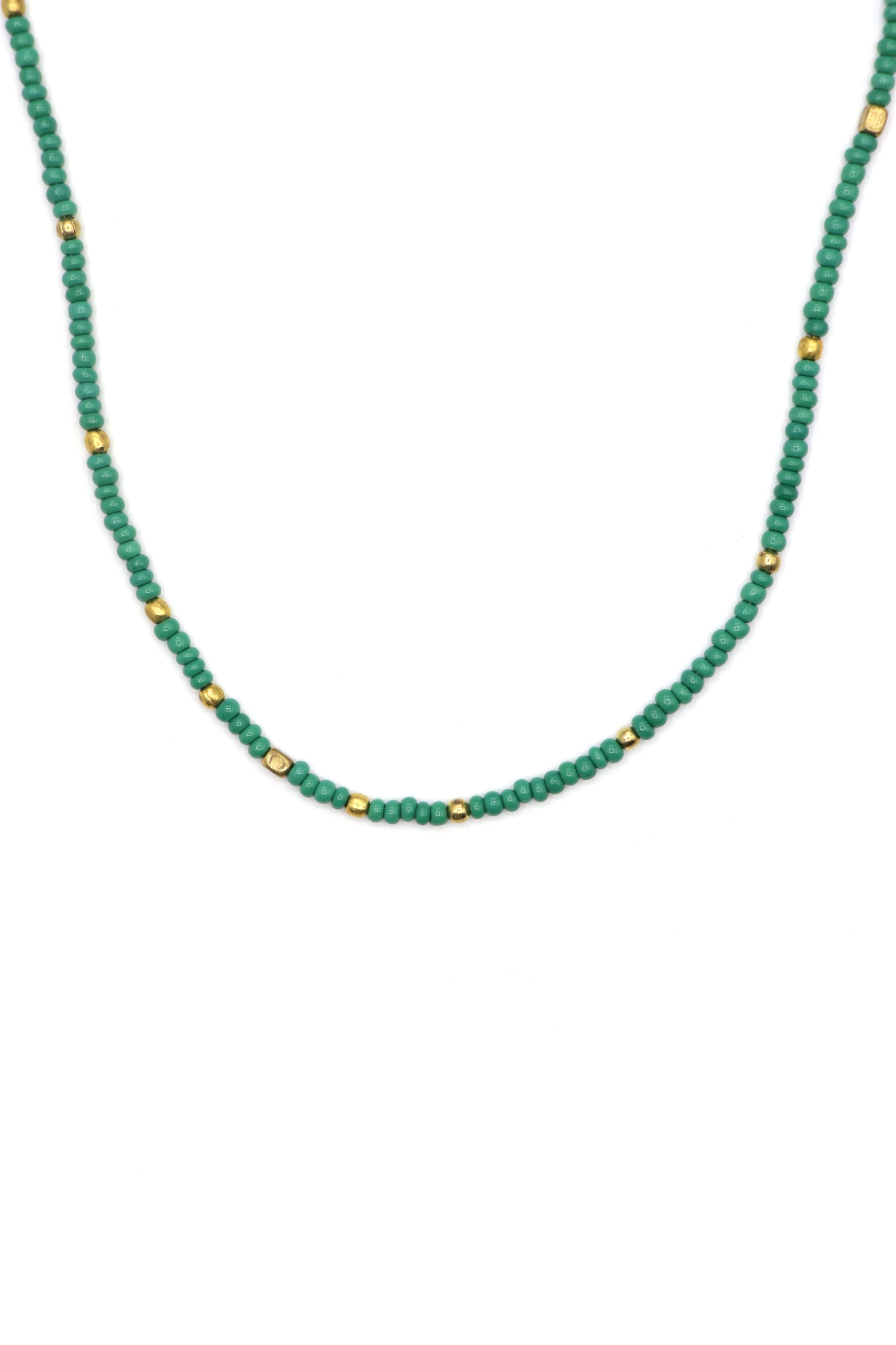 ブレスレット LESS IS MORE green bead necklace 17-20
