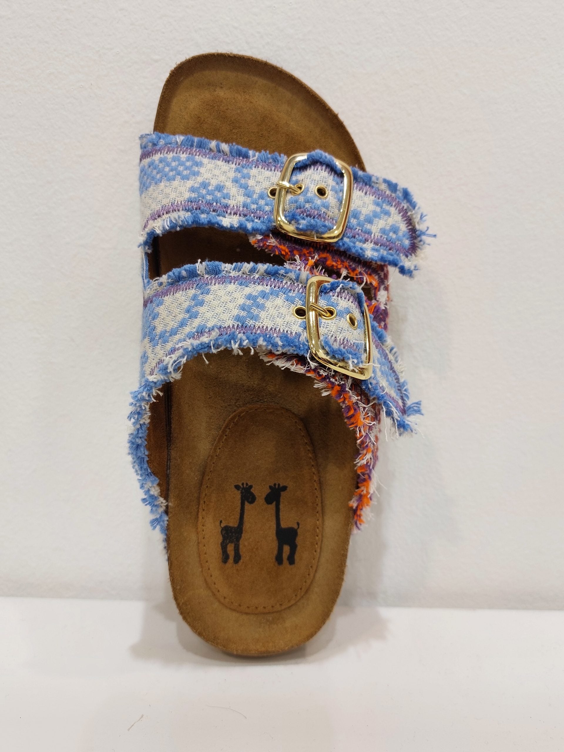 サンダル・ミュール Leather Sandals Insole Embroidery Leather Sandals Womens 5 Brown Made in Mexico Embroidered