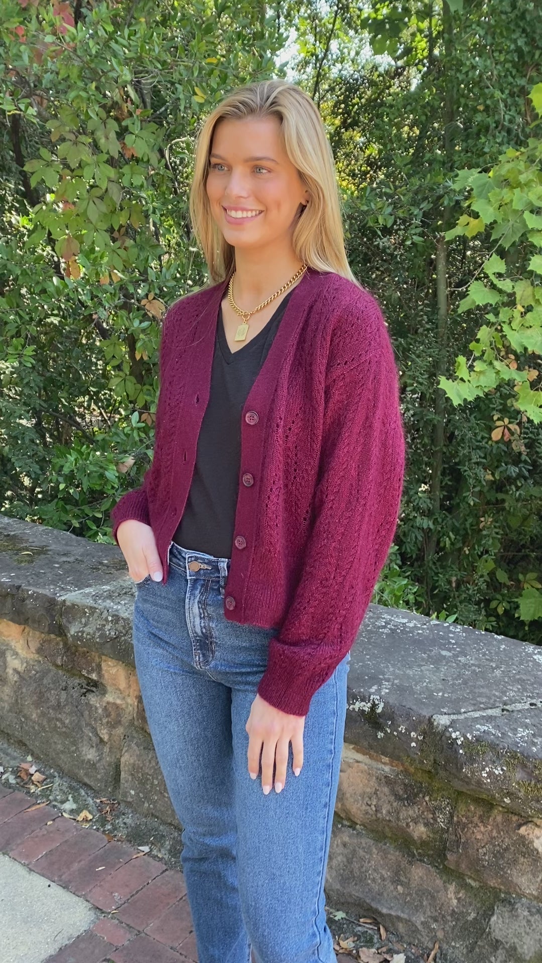 トップス nuknit mohair cardigan Burgundy Mohair Cardigan | ExVoto – Ex Voto Vintage