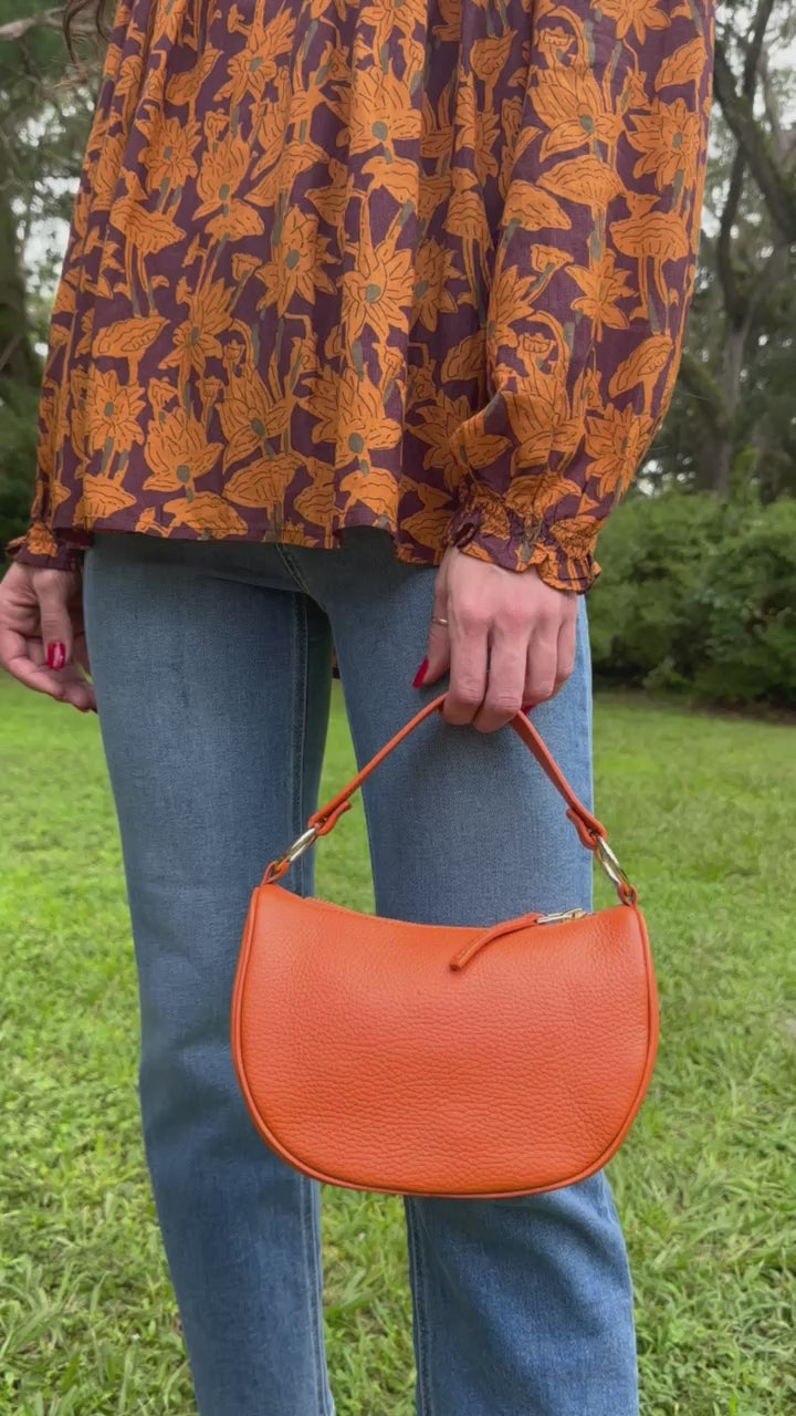 希少NAOTOSATOH（ナオトサトウ）　アーチボストンバッグ ミニ　オレンジ Eve Mini Handbag in Orange by ExVoto – Ex Voto Vintage